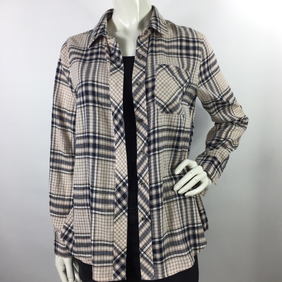 Doe & Rae Plaid Button Up Top Size S - Picture 6 of 16